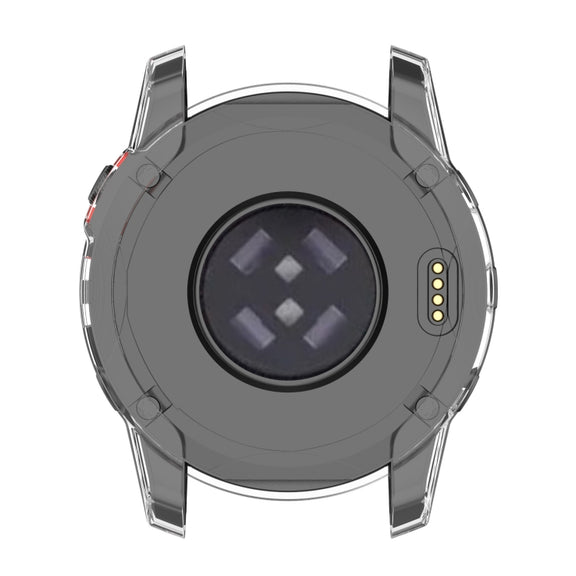 For Garmin Fenix 7S Pro Half-Package TPU Watch Protective Case(Transparent Black)