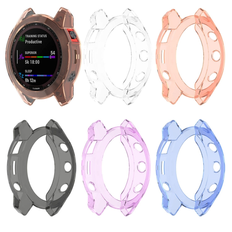 For Garmin Epix Pro 51mm Half-Package TPU Watch Protective Case(Transparent Purple) - Watch Cases by PMC TechLife | Online Shopping South Africa | PMC TechLife | Buy Now Pay Later Mobicred