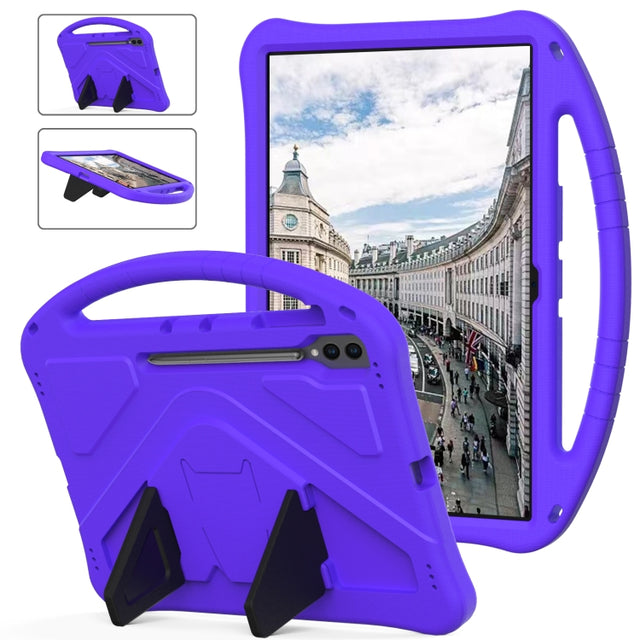 For Samsung Galaxy Tab S10 Ultra 14.6 EVA Shockproof Tablet Case with Holder(Purple)