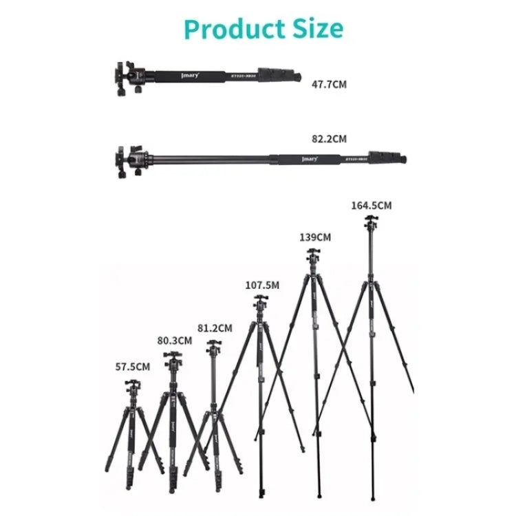 JMARY KT325+NB30 1.6m Portable Aluminum Alloy Action Camera Rotating Tripod Holder - free shipping - PMC TechLife - Order now!