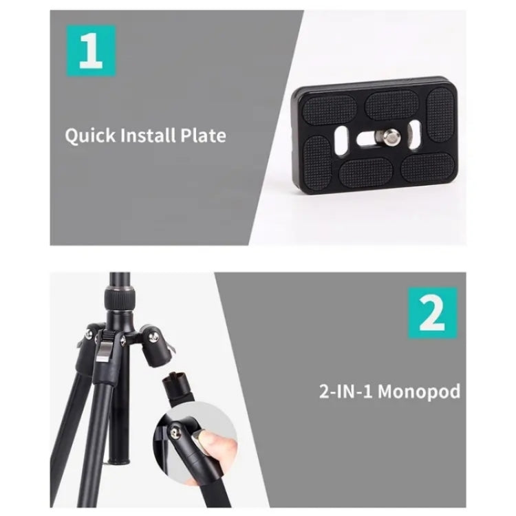 JMARY KT325+NB30 1.6m Portable Aluminum Alloy Action Camera Rotating Tripod Holder - free shipping - PMC TechLife - Order now!