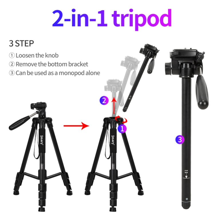 JMARY KP2254 Three colors are available Cell Phone SLR Outdoor Photography Tripod Stand(Black)