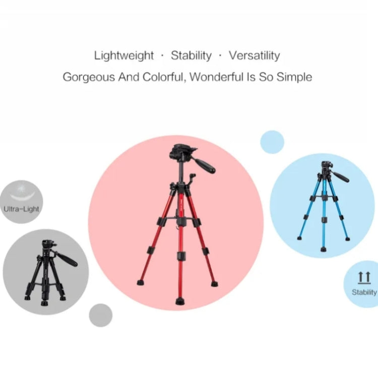 JMARY KP-2203 Portable Aluminum Alloy Telescopic SLR Camera Phone Photography Tripod(Blue)