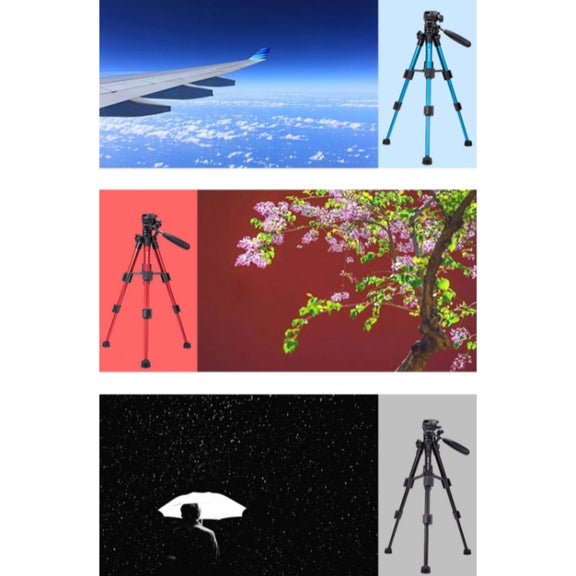 JMARY KP-2203 Portable Aluminum Alloy Telescopic SLR Camera Phone Photography Tripod(Black)