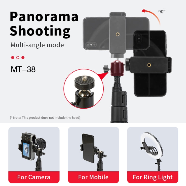 JMARY MT38 Travel Tripod Phone Holder 1.68m Telescopic Vlogging Camera Mount Tripod Stand - Tripods by Jmary | Online Shopping South Africa | PMC TechLife | Buy Now Pay Later Mobicred