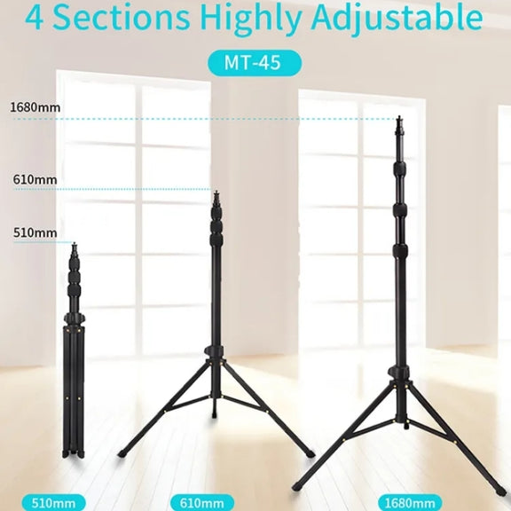 JMARY MT45 Cell Phone Clip Camera Mount Holder Telescopic Selfie Stick Outdoor Tripod Stand