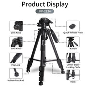 JMARY KP2234 Telescopic Aluminum Alloy SLR Camera Phone Live Streaming  Photography Tripod(Blue)