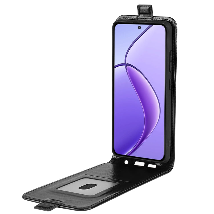 For Realme 12 5G R64 Texture Single Vertical Flip Leather Phone Case(Black) - Realme Cases by PMC TechLife | Online Shopping South Africa | PMC TechLife | Buy Now Pay Later Mobicred