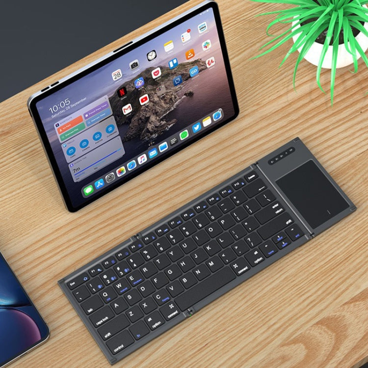 B066T Tri-fold Wireless Bluetooth Keyboard Compatible Multi-system Cell Phone Tablet Keyboard - Wireless Keyboard by PMC Jewellery | Online Shopping South Africa | PMC Jewellery | Buy Now Pay Later Mobicred