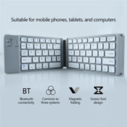 BT18 Bluetooth Keyboard Magnetic Folding Wireless Keyboard For Cell Phones Tablets Computers(Black)