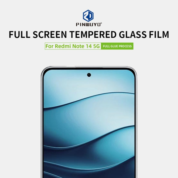 For Xiaomi Redmi Note 14 5G PINWUYO 9H 2.5D Full Screen Tempered Glass Film(Black)