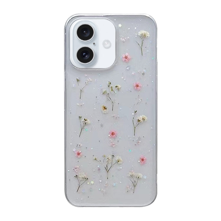 For iPhone 16 Gypsophila Flowers Pattern TPU Protective Phone Case(Pink) - iPhone 16 Cases by PMC TechLife | Online Shopping South Africa | PMC TechLife | Buy Now Pay Later Mobicred