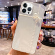 For iPhone 16 Pro Max Pearl Bow Glitter Epoxy TPU Phone Case(Cross Knots) - iPhone 16 Pro Max Cases by PMC TechLife | Online Shopping South Africa | PMC TechLife | Buy Now Pay Later Mobicred