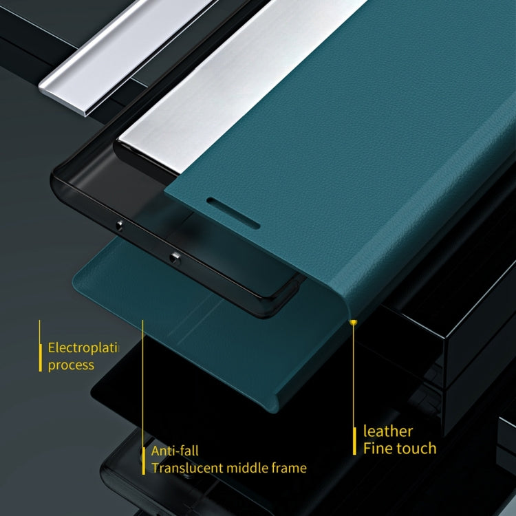 For Xiaomi 13T Pro Side Electroplated Adsorption Leather Phone Case(Blue) - Xiaomi Cases by PMC TechLife | Online Shopping South Africa | PMC TechLife | Buy Now Pay Later Mobicred