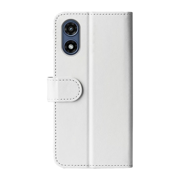 For Motorola Moto G Play 2024 R64 Texture Horizontal Flip Leather Phone Case(White)