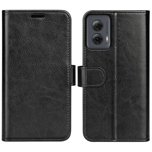For Motorola Moto G Power 5G 2024 R64 Texture Horizontal Flip Leather Phone Case(Black)