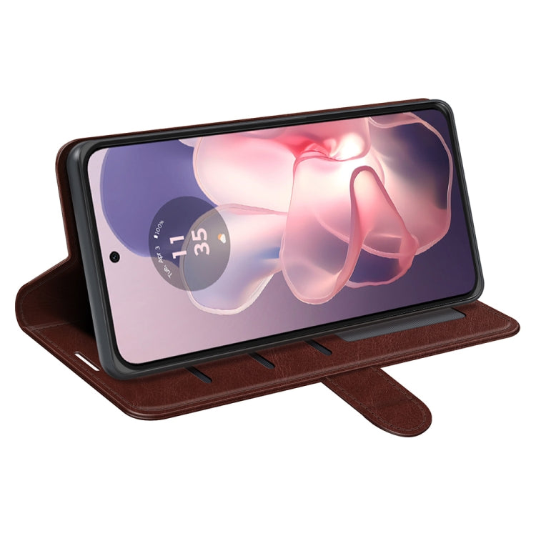 For Motorola Moto G Power 5G 2024 R64 Texture Horizontal Flip Leather Phone Case(Brown) - Motorola Cases by PMC Jewellery | Online Shopping South Africa | PMC Jewellery | Buy Now Pay Later Mobicred