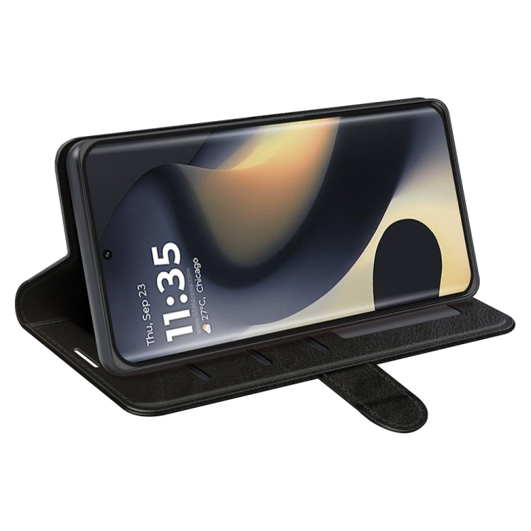 For Motorola Edge 5G 2024 R64 Texture Horizontal Flip Leather Phone Case(Black) - Motorola Cases by PMC Jewellery | Online Shopping South Africa | PMC Jewellery | Buy Now Pay Later Mobicred