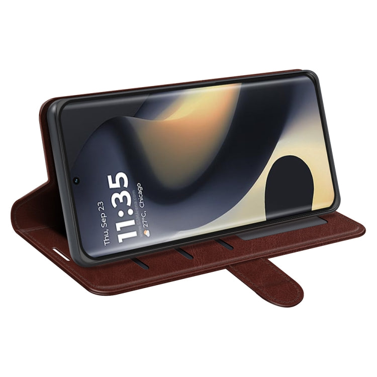 For Motorola Edge 5G 2024 R64 Texture Horizontal Flip Leather Phone Case(Brown)