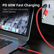 ENKAY 6-in-1 PD60W USB-A / Type-C to Type-C / 8 Pin / Micro USB Magnetic Fast Charging Cable, Cable Length:2m(Purple)