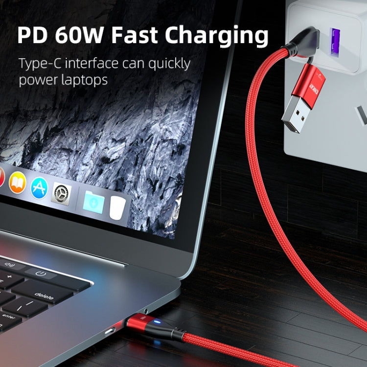 ENKAY 6-in-1 PD60W USB-A / Type-C to Type-C / 8 Pin / Micro USB Magnetic Fast Charging Cable, Cable Length:2m(Purple)