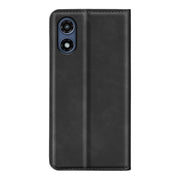 For Motorola Moto G Play 2024 Retro-skin Magnetic Suction Leather Phone Case(Black)