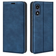 For Motorola Moto G Play 2024 Retro-skin Magnetic Suction Leather Phone Case(Dark Blue)