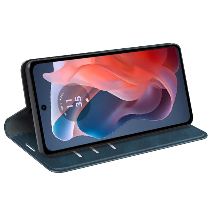 For Motorola Moto G Play 2024 Retro-skin Magnetic Suction Leather Phone Case(Dark Blue) - Motorola Cases by PMC Jewellery | Online Shopping South Africa | PMC Jewellery | Buy Now Pay Later Mobicred