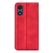 For Motorola Moto G Play 2024 Retro-skin Magnetic Suction Leather Phone Case(Red)