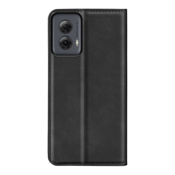 For Motorola Moto G Power 5G 2024 Retro-skin Magnetic Suction Leather Phone Case(Black)