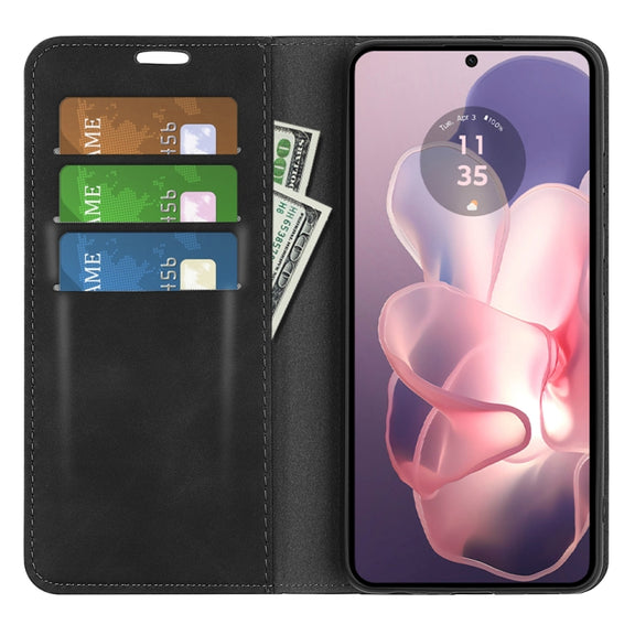 For Motorola Moto G Power 5G 2024 Retro-skin Magnetic Suction Leather Phone Case(Black)