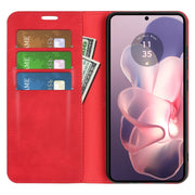 For Motorola Moto G Power 5G 2024 Retro-skin Magnetic Suction Leather Phone Case(Red)
