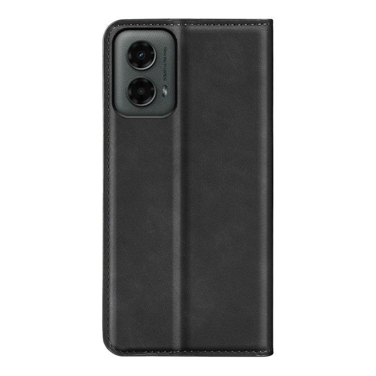 For Motorola Moto G 5G 2024 Retro-skin Magnetic Suction Leather Phone Case(Black)