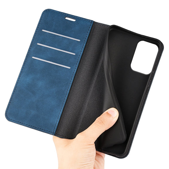 For Motorola Moto G 5G 2024 Retro-skin Magnetic Suction Leather Phone Case(Dark Blue)