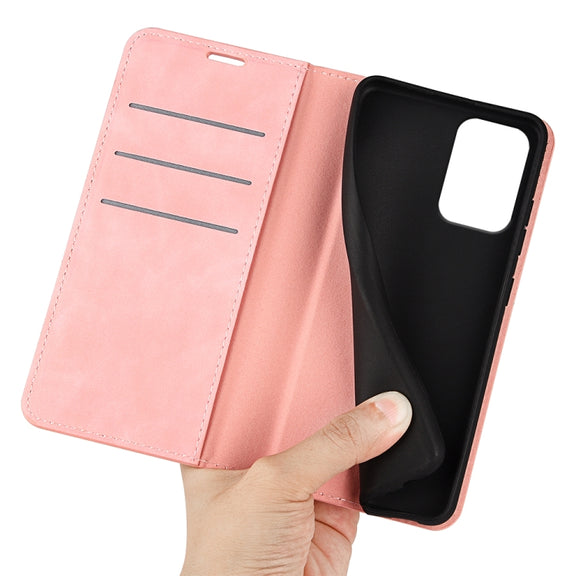 For Motorola Moto G 5G 2024 Retro-skin Magnetic Suction Leather Phone Case(Pink)