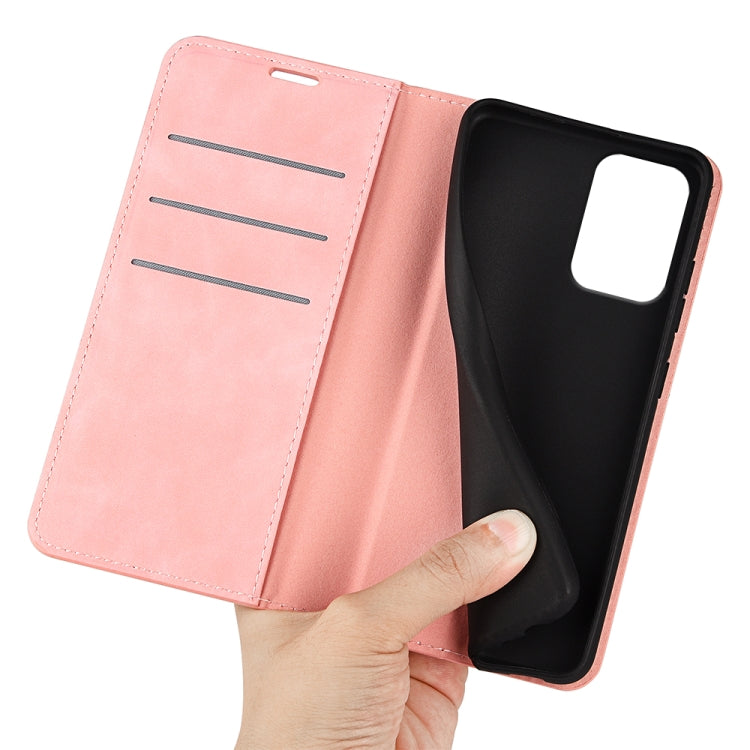 For Motorola Moto G 5G 2024 Retro-skin Magnetic Suction Leather Phone Case(Pink)