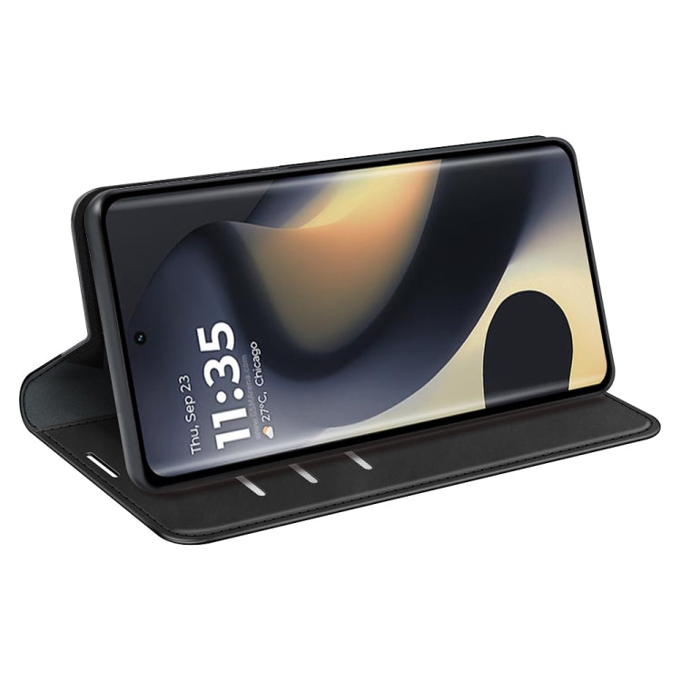 For Motorola Edge 5G 2024 Retro-skin Magnetic Suction Leather Phone Case(Black) - Motorola Cases by PMC Jewellery | Online Shopping South Africa | PMC Jewellery | Buy Now Pay Later Mobicred
