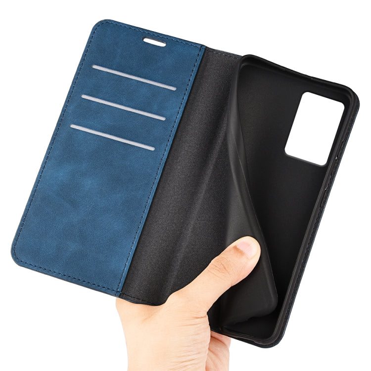 For Motorola Edge 5G 2024 Retro-skin Magnetic Suction Leather Phone Case(Dark Blue) - Motorola Cases by PMC Jewellery | Online Shopping South Africa | PMC Jewellery | Buy Now Pay Later Mobicred