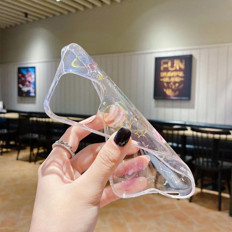 For iPhone 16 Plus Cosmic Star Glitter Epoxy TPU Phone Case(Transparent) - iPhone 16 Plus Cases by PMC TechLife | Online Shopping South Africa | PMC TechLife | Buy Now Pay Later Mobicred