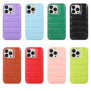 For iPhone 15 Pro Down Jacket Airbag Shockproof Phone Case(Red)