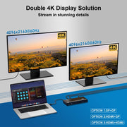 Wavlink UG69PD2 Dual 4K Fast Charging Integrated Docking Station, Plug:UK Plug