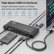 Wavlink UG69PD2 Dual 4K Fast Charging Integrated Docking Station, Plug:UK Plug