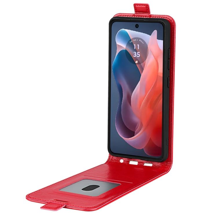 For Motorola Moto G Play 2024 R64 Texture Single Vertical Flip Leather Phone Case(Red) - Motorola Cases by PMC Jewellery | Online Shopping South Africa | PMC Jewellery | Buy Now Pay Later Mobicred