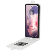 For Motorola Moto G Power 5G 2024 R64 Texture Single Vertical Flip Leather Phone Case(White)