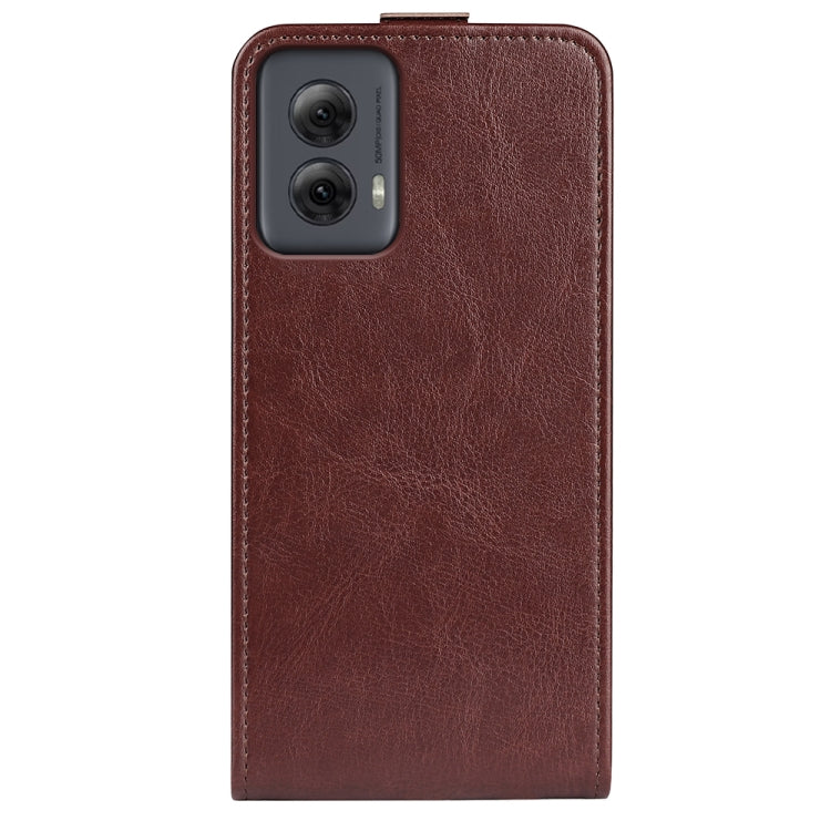 For Motorola Moto G Power 5G 2024 R64 Texture Single Vertical Flip Leather Phone Case(Brown) - free shipping - PMC Jewellery - Order now!