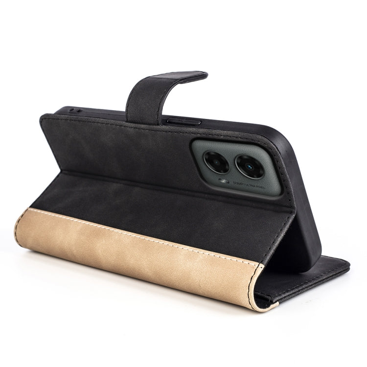 For Motolora Moto G 5G 2024 Stitching Horizontal Flip Leather Phone Case(Black)