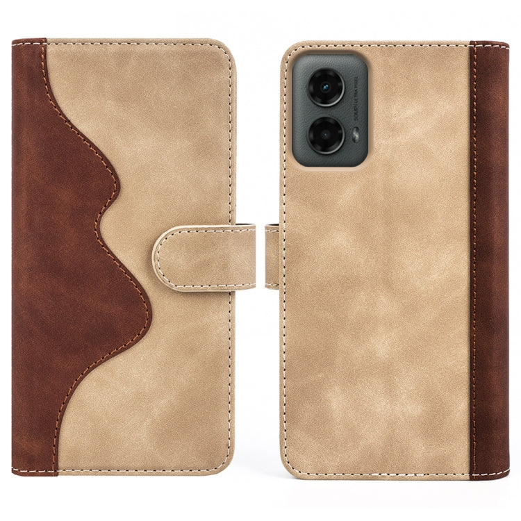 For Motolora Moto G 5G 2024 Stitching Horizontal Flip Leather Phone Case(Yellow)