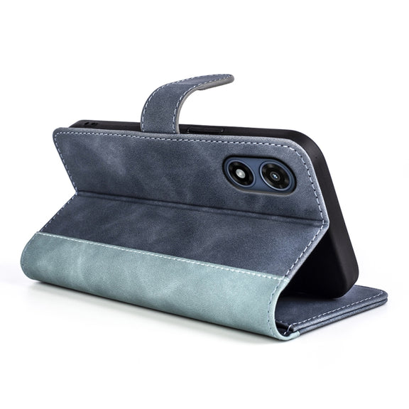 For Motorola Moto G Play 2024 Stitching Horizontal Flip Leather Phone Case(Blue)