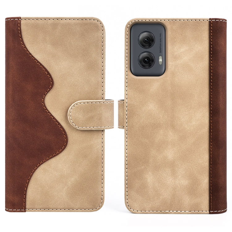 For Motolora Moto G Power 5G 2024 Stitching Horizontal Flip Leather Phone Case(Yellow) - Motorola Cases by PMC Jewellery | Online Shopping South Africa | PMC Jewellery | Buy Now Pay Later Mobicred