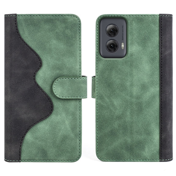 For Motolora Moto G Power 5G 2024 Stitching Horizontal Flip Leather Phone Case(Green)